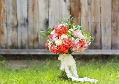 wedding boquet pink ivory